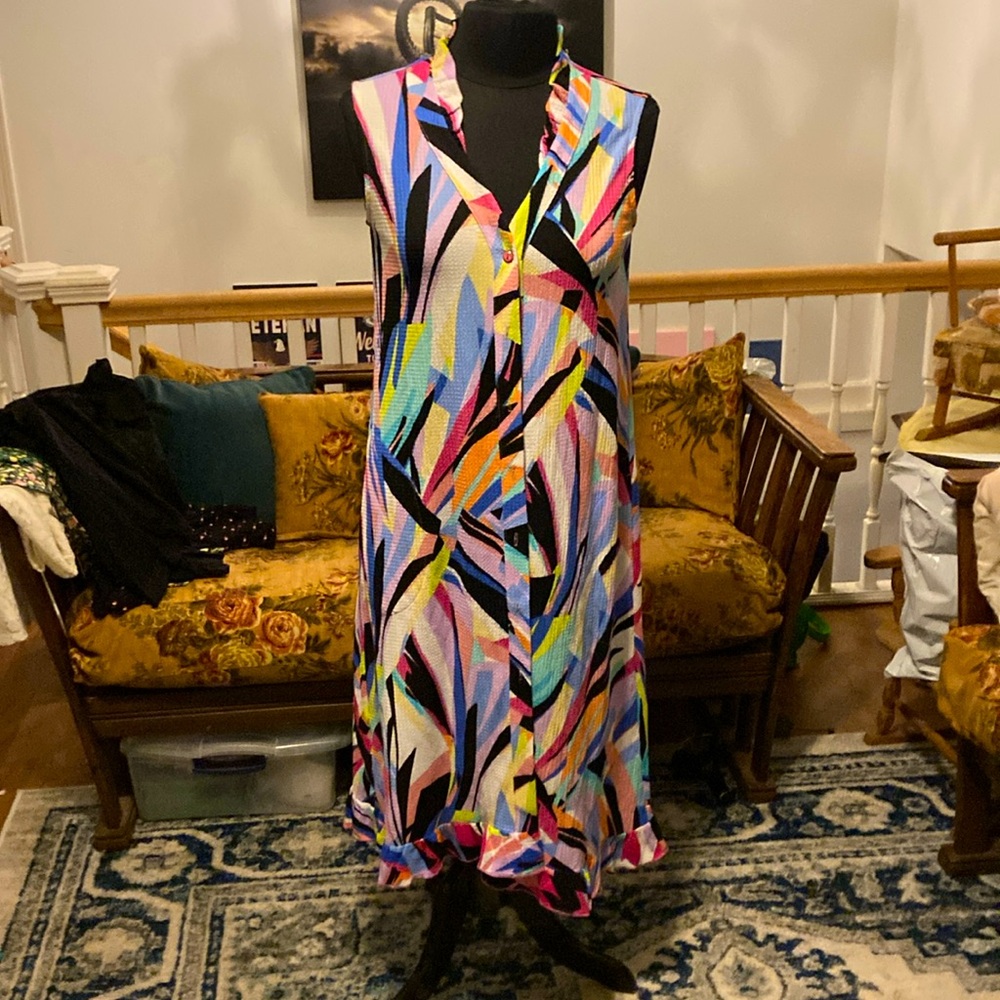 Multi Colored Button Down Dress - image 1